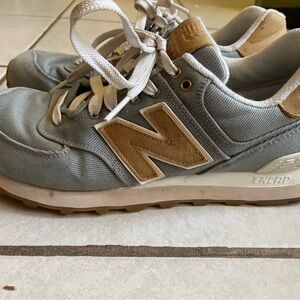 New Balance Light Gray and Beige Sneakers